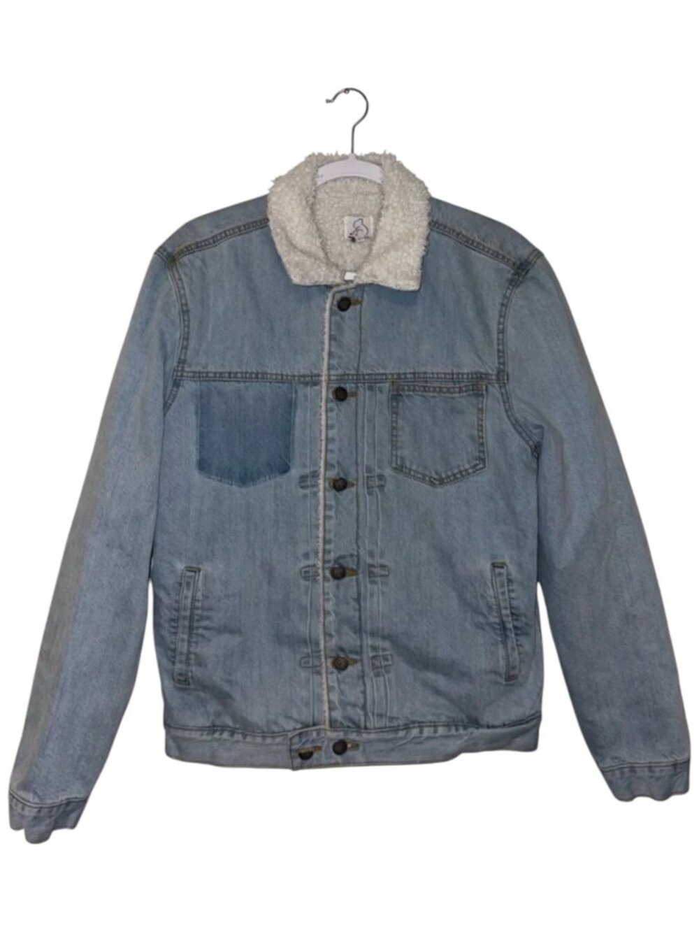 KuwallaTee Denim Jacket with Sherpa Lining | L